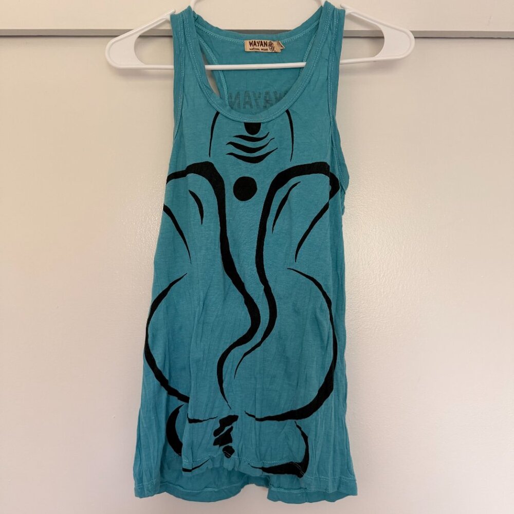 Elephant tank top in blue turquoise